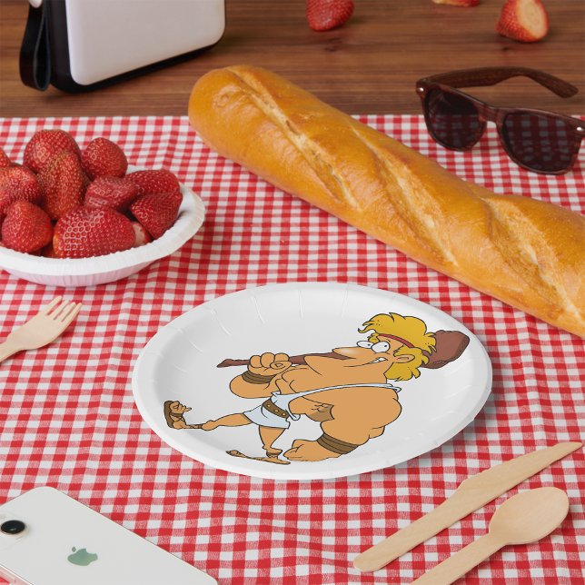 Plato De Papel Hércules de dibujos animados héroe de la mitología (Subido por el creador)
