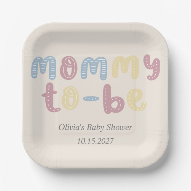 Plato De Papel Hermana De Boho Para Ser Baby Shower (Anverso)