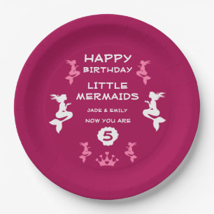 Plato De Papel Hermanas gemelas de Sirena