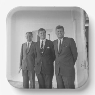 Plato De Papel Hermanos, el presidente John Kennedy, Robert y Te