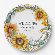 Hermosa caída de Sunflowers Airy Wreath Boda