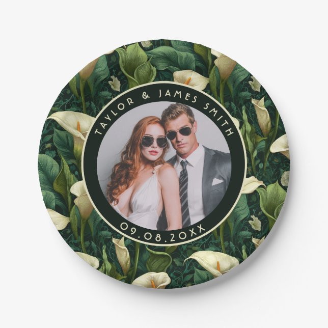 Plato De Papel Hermosa Calle Lilies Plates Para Boda Ducha P (Anverso)