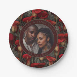 Plato De Papel Hermosa Calle Lilies Se Placa Para Boda Después De