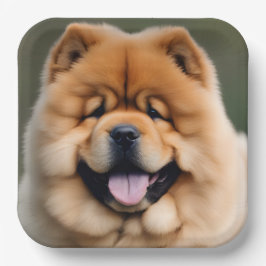 Plato De Papel Hermosa Chow Chow