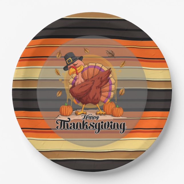 Plato De Papel Hermosa colección de otoño del día de Acción de Gr (Anverso)