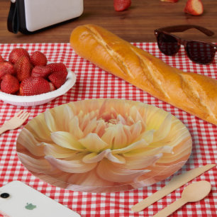 Plato De Papel Hermosa floral rosa Dahlia