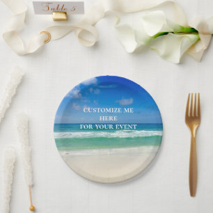 Plato De Papel Hermosa fotografía oceánica Personalizado Fiesta