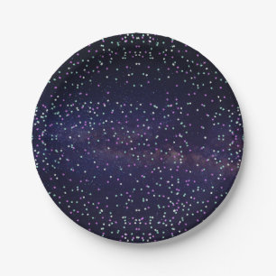 Plato De Papel Hermosa galaxia, estrellas