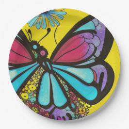 Plato De Papel Hermosa mariposa