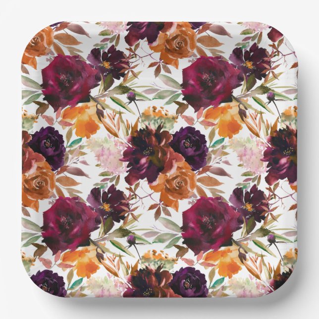 Plato De Papel Hermosa placa Fiesta temática de otoño (Anverso)