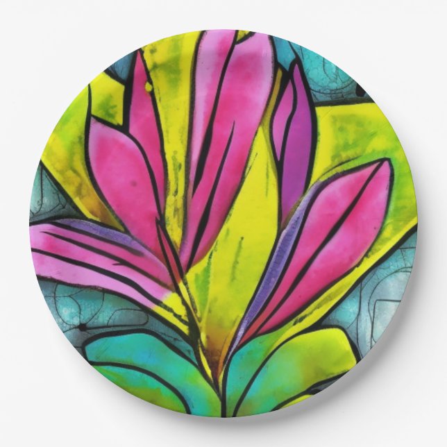 Plato De Papel Hermosa planta (Anverso)