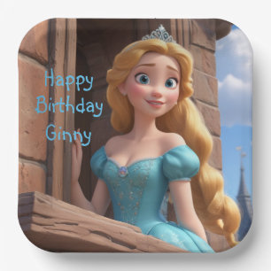 Plato De Papel Hermosa Princesa