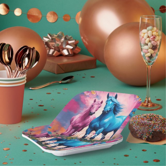 Plato De Papel Hermosa revelación de género fiel o colt (Multi)