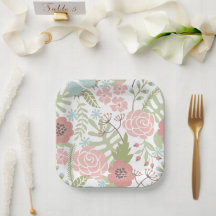 Hermosas flores verdes y rosas claras