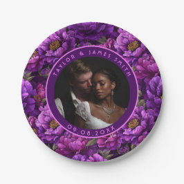 Plato De Papel Hermosas Placas De Peonies Para La Fiesta De Bodas