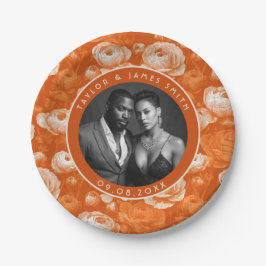 Plato De Papel Hermosas Placas Ranunculus Para Novia Y Ca Groom