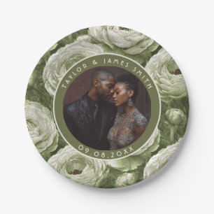 Plato De Papel Hermosas Placas Ranunculus Para Par Boda Simple