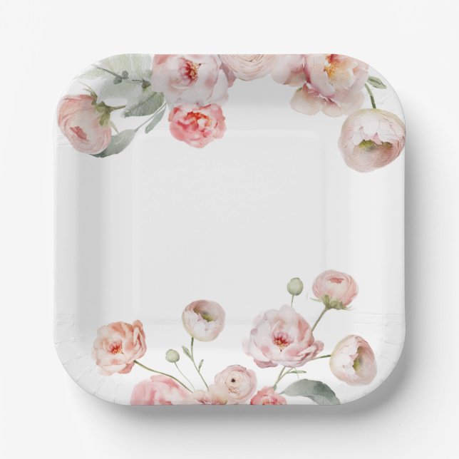 Plato De Papel Hermoso Baby Shower Pastel (Anverso)