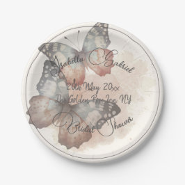 Plato De Papel Hermoso Bebé Shower de Mariposa Nupcial