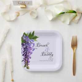 Plato De Papel Hermoso Brunch Wisteria Bubbly Bridal Shower