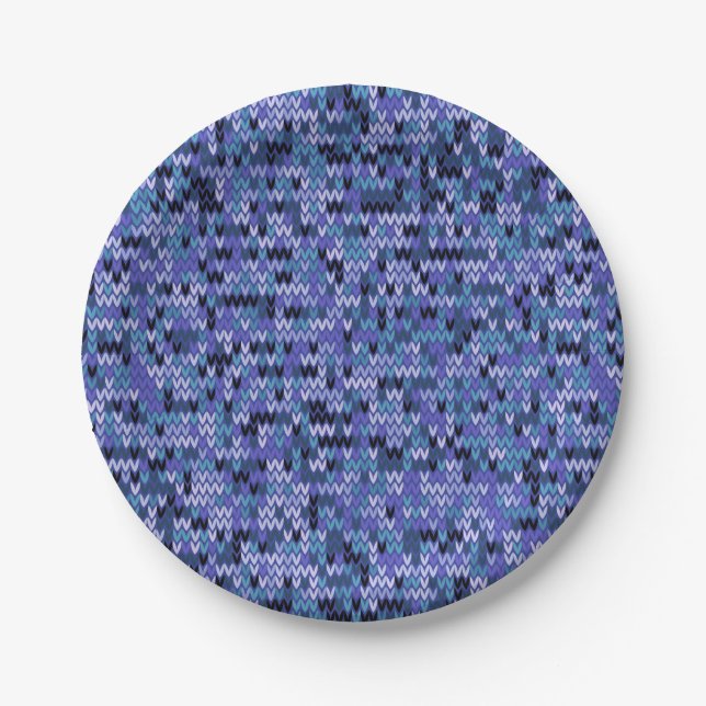 Plato De Papel Hermoso , de punto , azul y (Anverso)