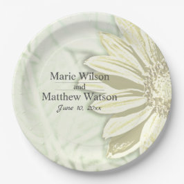 Plato De Papel Hermoso diseño floral de girasol