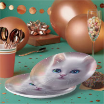 Hermoso Gato Fantasía Blanca Fluffy