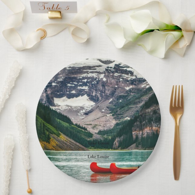 Plato De Papel Hermoso lago Louise, Canadá (Boda)