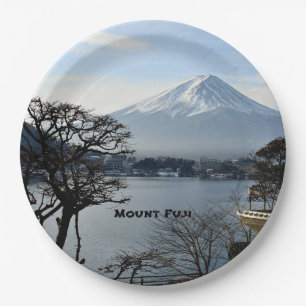 Plato De Papel Hermoso Monte Fuji, Japón