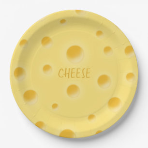 Plato De Papel Hermoso queso suizo fantasioso personalizado