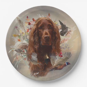 Plato De Papel Hermoso Red Setter Irlandés