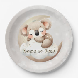 Plato De Papel Hermosos Animales Bebés Durmiendo Fiesta Preciosa