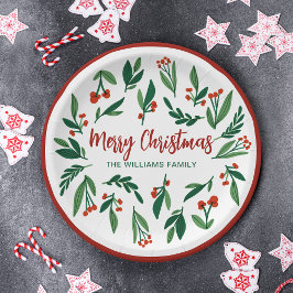 Plato De Papel Hermosos Navidades Personalizados de Red Green Hol