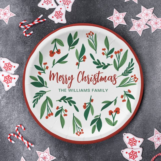 Plato De Papel Hermosos Navidades Personalizados de Red Green Hol (Subido por el creador)
