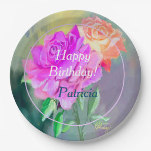 Plato De Papel Hermosos Rosas esenciales para ocasiones especiale