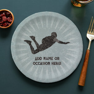 Plato De Papel Héroe de la acción Skydiver - acero resistente par