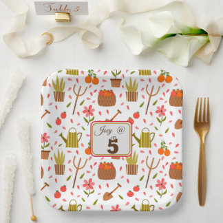 Plato De Papel Herramientas de jardinería y plantas sin problemas