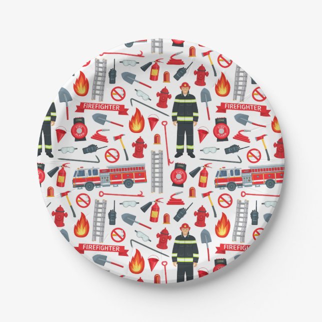 Plato De Papel Herramientas de lucha contra incendios (Anverso)