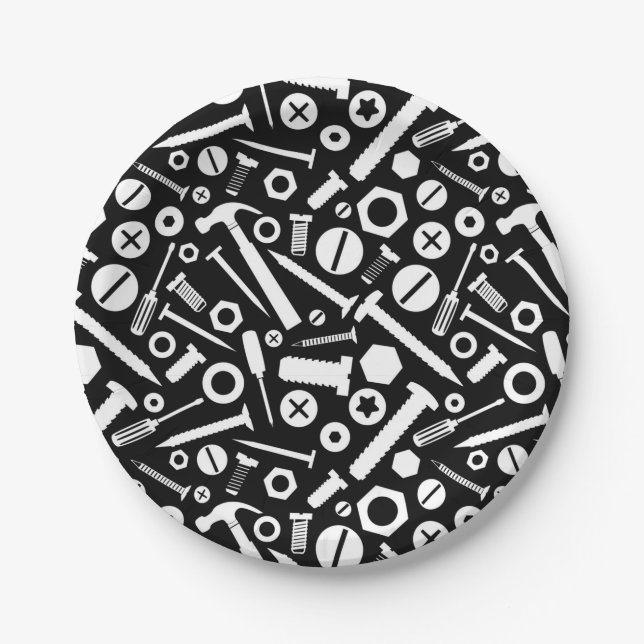 Plato De Papel Herramientas de tuercas de martillo de fijación de (Anverso)