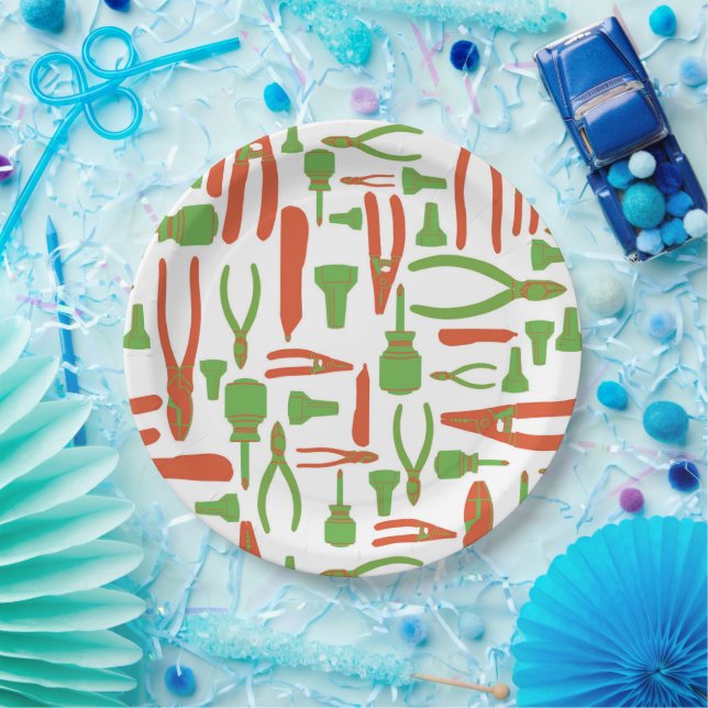 Plato De Papel Herramientas eléctricas del comercio (Fiesta)