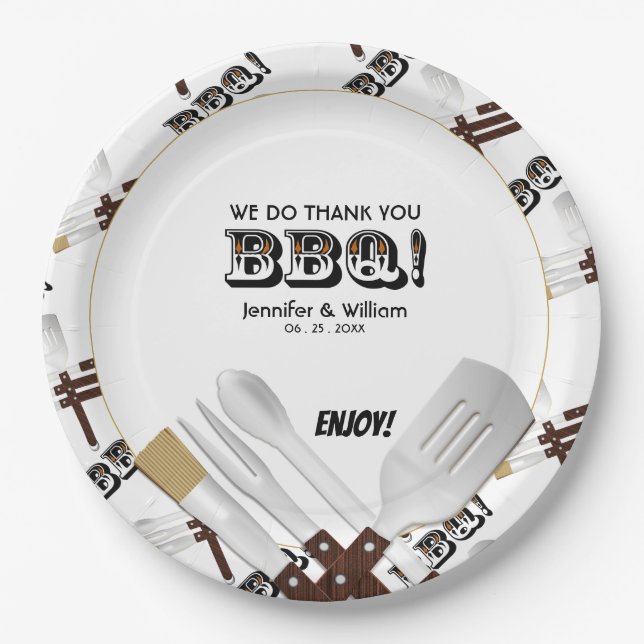 Plato De Papel Herramientas para Parrilla Hago BBQ (Anverso)