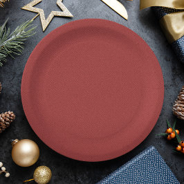 Plato De Papel Herringbone simple Navidades rojos fiesta de vacac