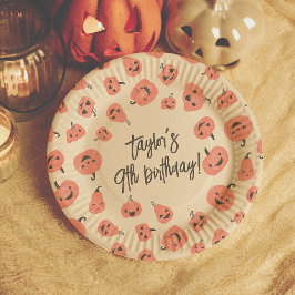Plato De Papel Hey Boo Modern Halloween Boho Chica Fiesta de cump