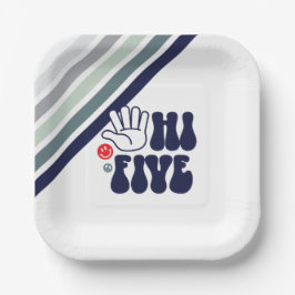 Plato De Papel HI FIVE Raya retro