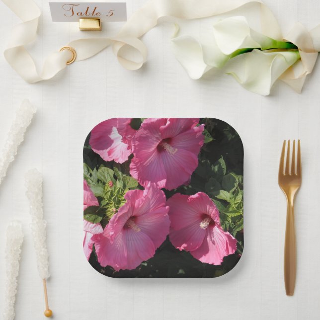Plato De Papel Hibisco Hardy (Boda)