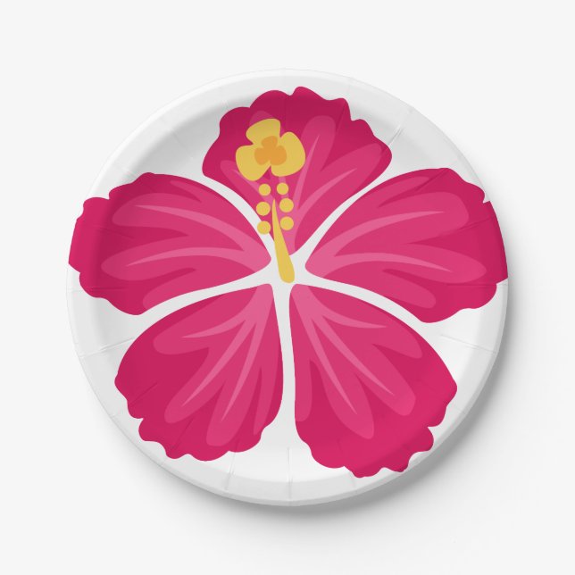 Plato De Papel Hibiscus Flowers (Anverso)