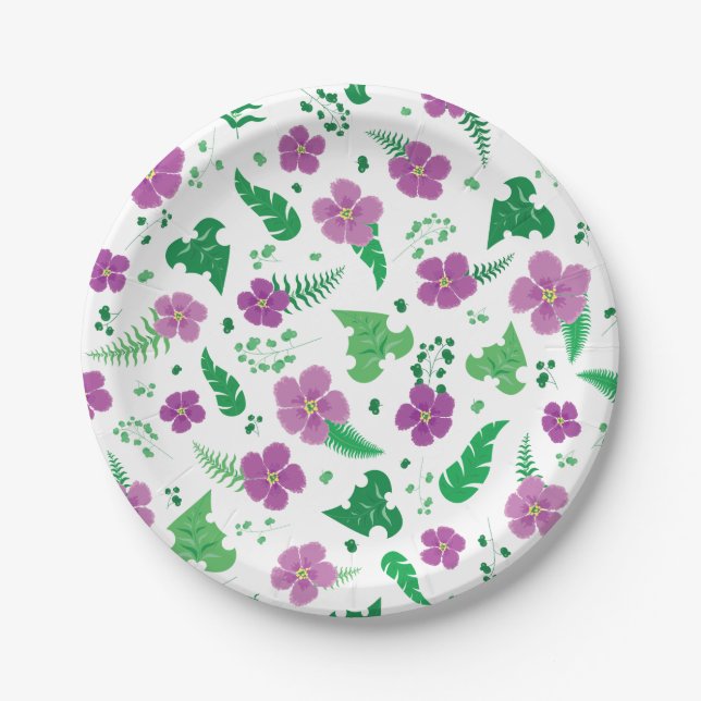 Plato De Papel Hibiscus púrpura (Anverso)