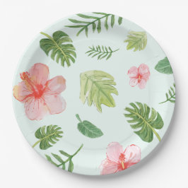 Plato De Papel Hibiscus tropical
