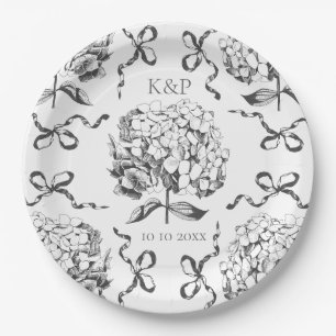 Plato De Papel Hidrangea del tocador preppy doblar con nombre