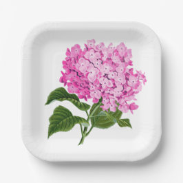 Plato De Papel Hidrangea rosa antigua Blossom